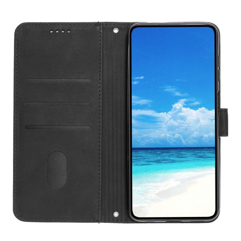 Etui Folio do Samsung Galaxy A54 5G Uśmiech Z Paskiem Na Ramię