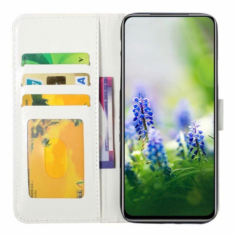 Etui Folio do Samsung Galaxy A54 5G Wilk Pod Księżycem Ze Smyczą