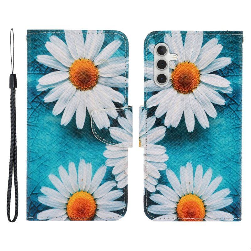 Etui Folio do Samsung Galaxy A54 5G z Łańcuch Czarny Pasek