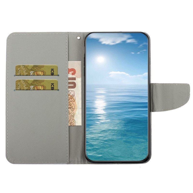 Etui Folio do Samsung Galaxy A54 5G z Łańcuch Incognito Żyrafy W Smyczy