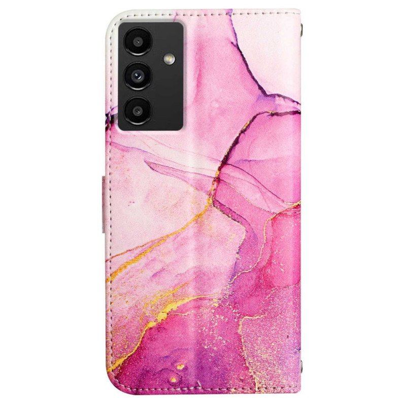 Etui Folio do Samsung Galaxy A54 5G z Łańcuch Pasek Marmuru