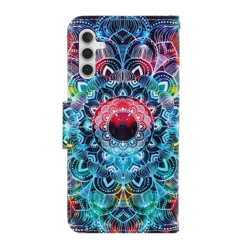 Etui Folio do Samsung Galaxy A54 5G z Łańcuch Paskowata Mandala