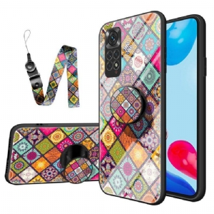 Etui do Xiaomi Redmi Note 11 / 11S Patchworkowy Uchwyt Magnetyczny