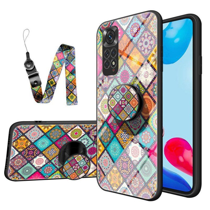 Etui do Xiaomi Redmi Note 11 / 11S Patchworkowy Uchwyt Magnetyczny