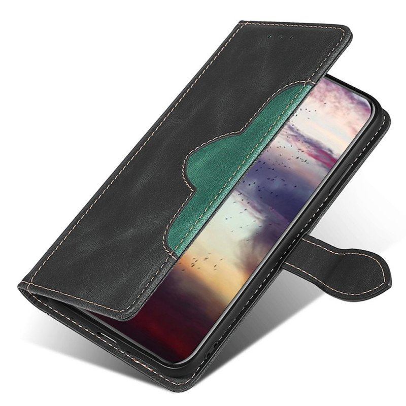 Etui Folio do Xiaomi Redmi Note 11 / 11S Dwukolorowa Stylowa Sztuczna Skóra