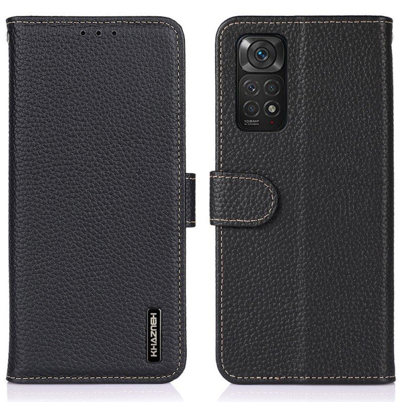 Etui Folio do Xiaomi Redmi Note 11 / 11S Khazneh Skóra Liczi