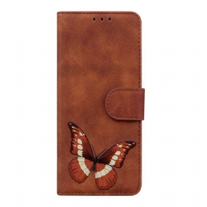 Etui Folio do Xiaomi Redmi Note 11 / 11S Motyl Dotykający Skóry