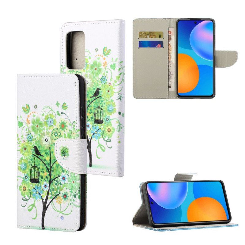 Etui Folio do Xiaomi Redmi Note 11 / 11S Zielone Drzewo