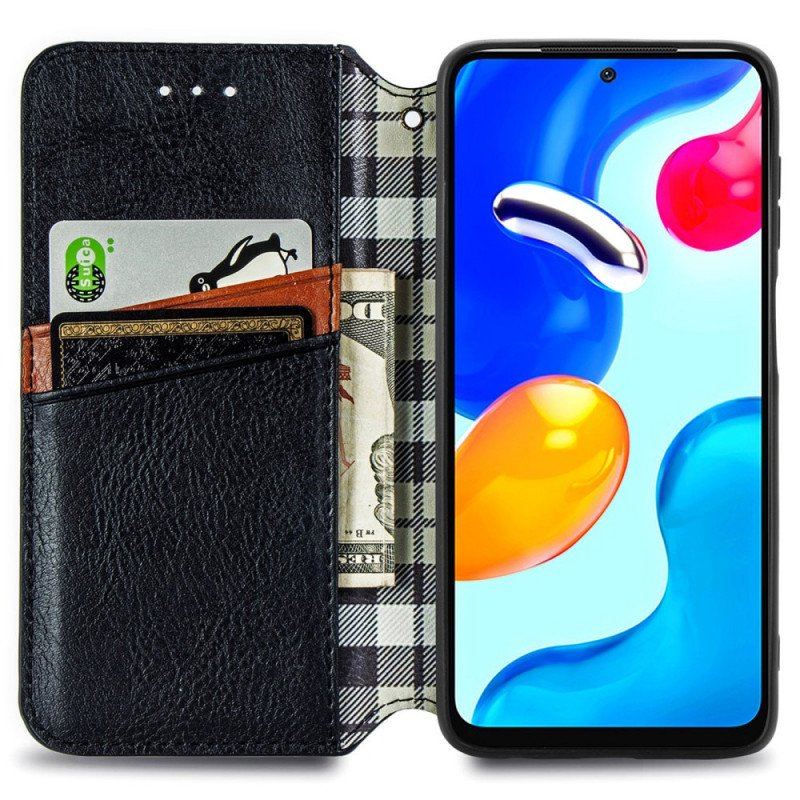 Etui Na Telefon do Xiaomi Redmi Note 11 / 11S Etui Folio Skórzany Efekt Diamentowej Tekstury