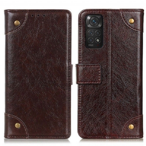 Etui Na Telefon Pokrowce do Xiaomi Redmi Note 11 / 11S Nity W Stylu Vintage Ze Skóry Nappa