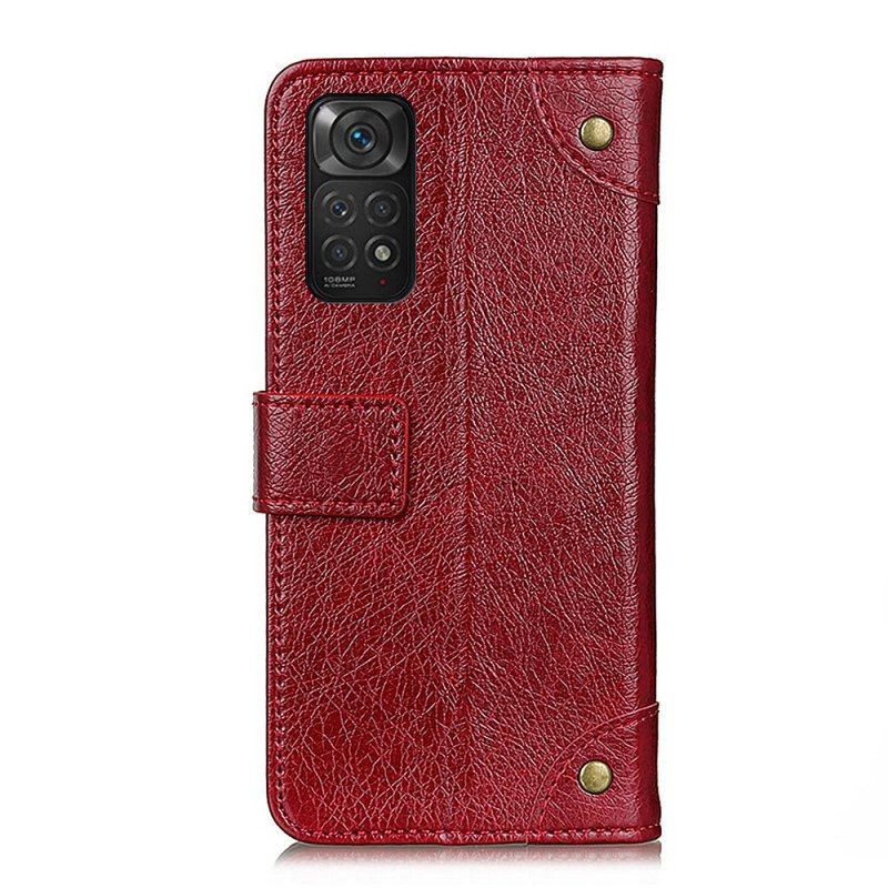 Etui Na Telefon Pokrowce do Xiaomi Redmi Note 11 / 11S Nity W Stylu Vintage Ze Skóry Nappa