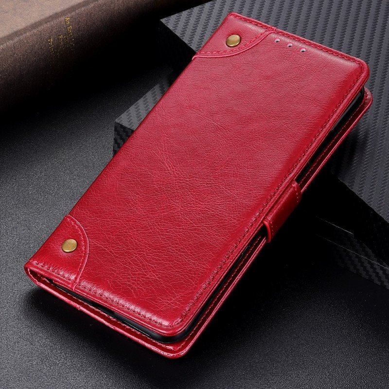 Etui Na Telefon Pokrowce do Xiaomi Redmi Note 11 / 11S Nity W Stylu Vintage Ze Skóry Nappa