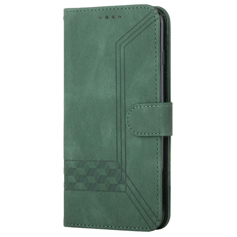 Etui Folio Do Oneplus 12 5g Wzór W Romby I Linie Z Paskiem