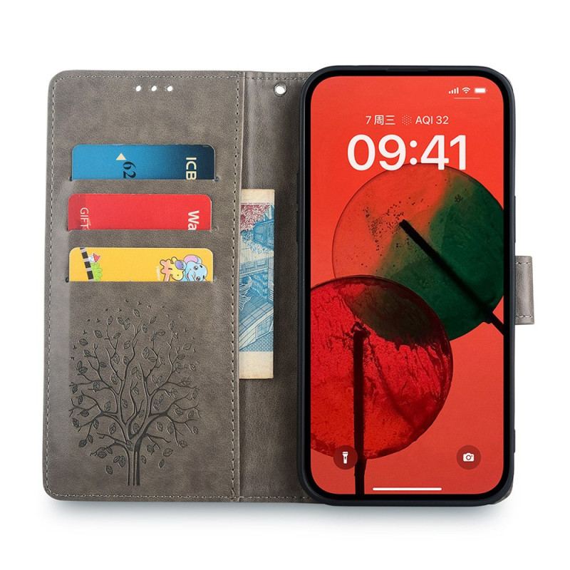 Etui Folio Oneplus 12 5g Jeleń I Drzewo Na Smyczy Etui Ochronne