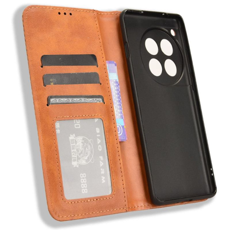 Flip Kotelot Oneplus 12 5g Etui Na Telefon Tekstura Retro