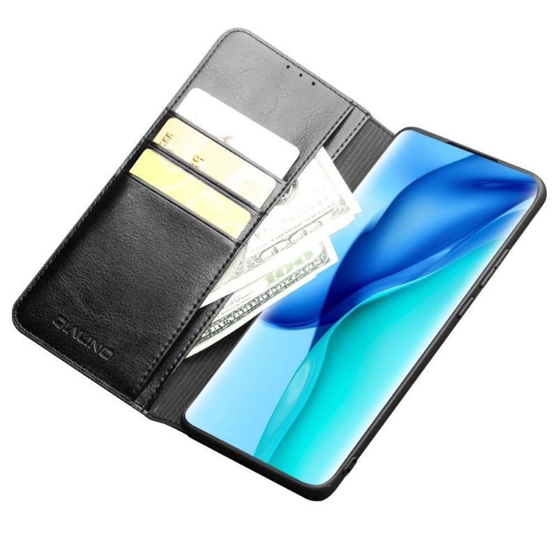 Etui Folio do Huawei P50 Pro Classic Ręcznie Robiona Prawdziwa Skóra