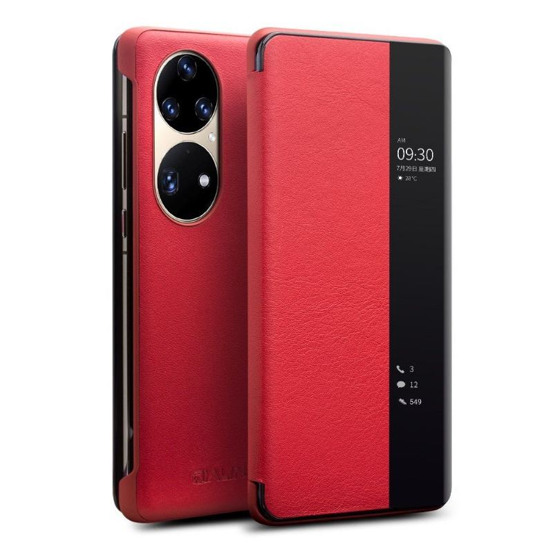 Etui Folio do Huawei P50 Pro Skórzany Futerał Skórzane Okno