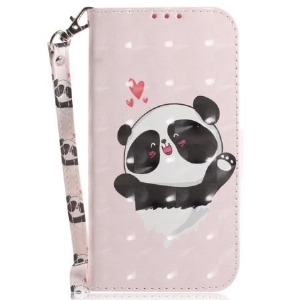 Etui Folio Poco C61 Miłość Panda Z Paskiem Etui Ochronne