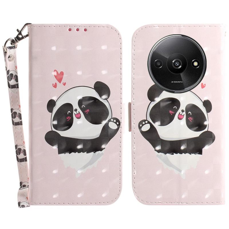 Etui Folio Poco C61 Miłość Panda Z Paskiem Etui Ochronne