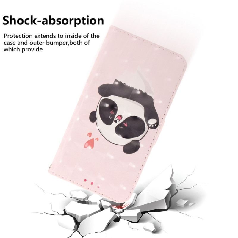 Etui Folio Poco C61 Miłość Panda Z Paskiem Etui Ochronne