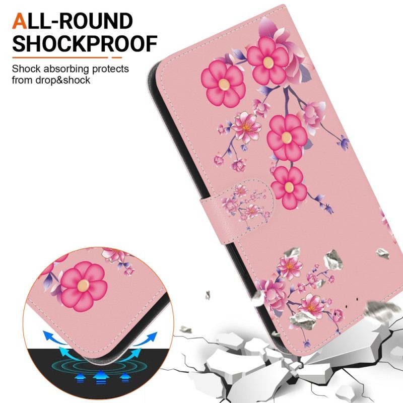 Etui Folio Poco C61 Wzór Sakura Z Paskiem Etui Ochronne