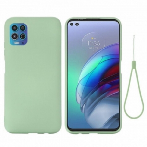 Etui do Moto G100 Płynny Silikon Ze Smyczą