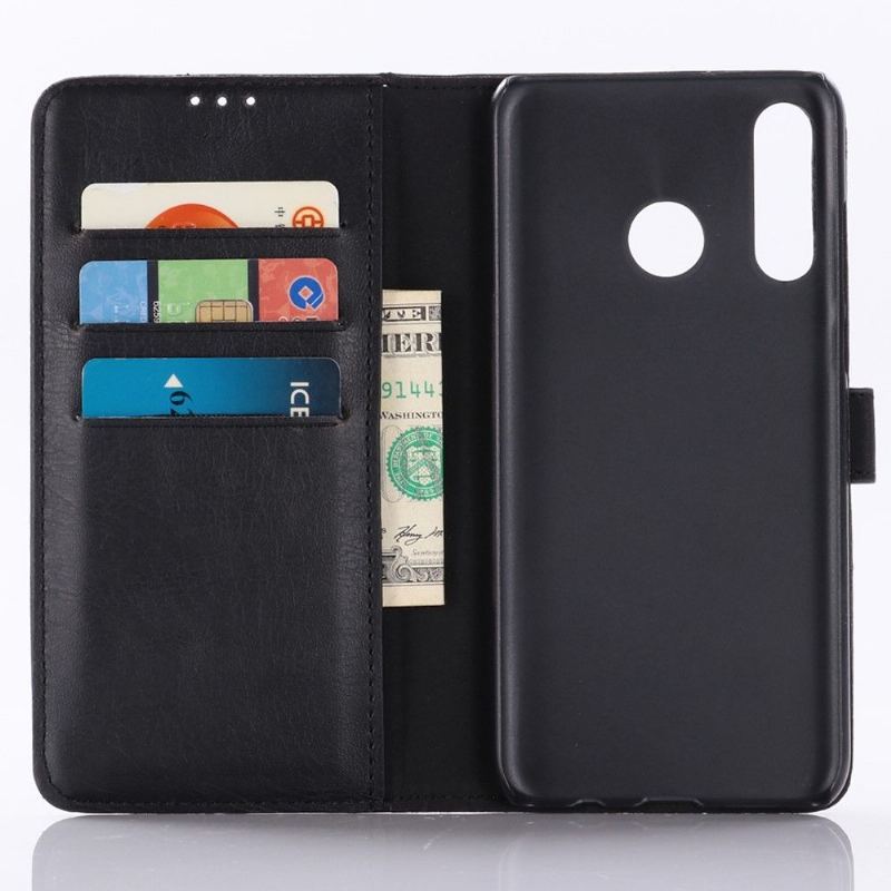 Etui do Huawei P40 Lite E Anti-fall Etui Folio Retro Skórzany Efekt - Czarny