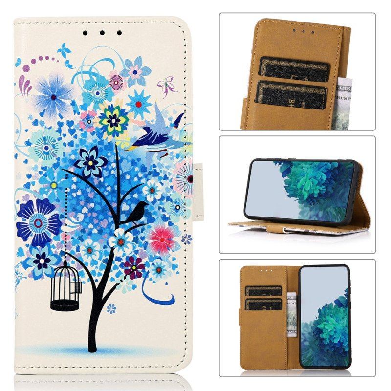 Etui Folio do Xiaomi Redmi Note 12 4G Drzewo Z Kolorowymi Ulistnieniem