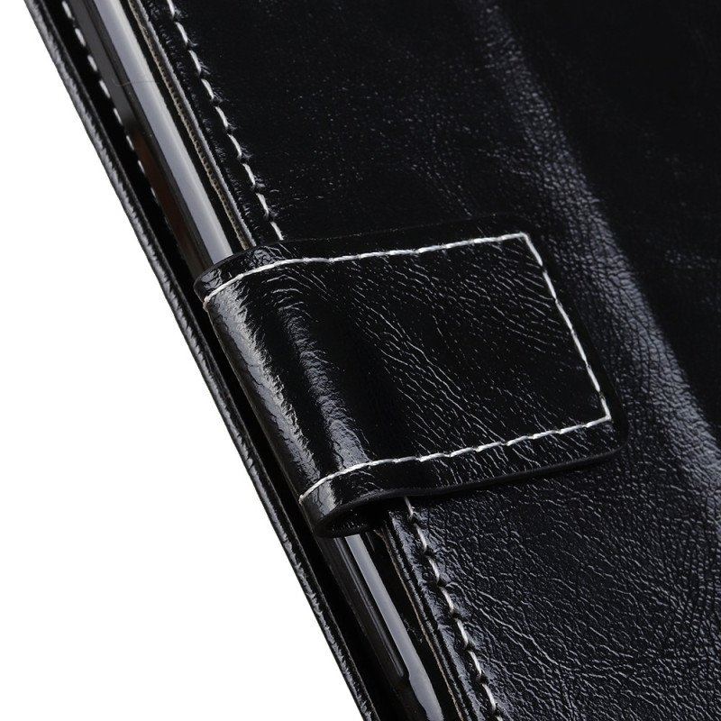 Etui Folio do Xiaomi Redmi Note 12 4G Lakierowana Z Widocznymi Szwami