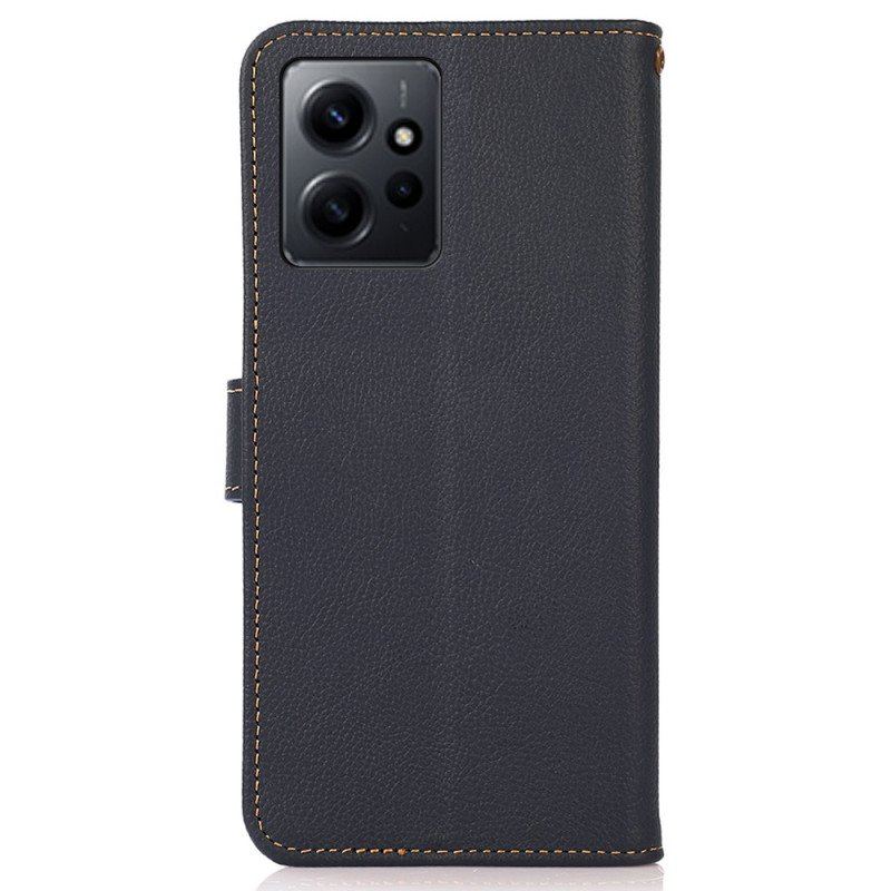 Etui Folio do Xiaomi Redmi Note 12 4G Prawdziwa Skóra Khazneh Rfid