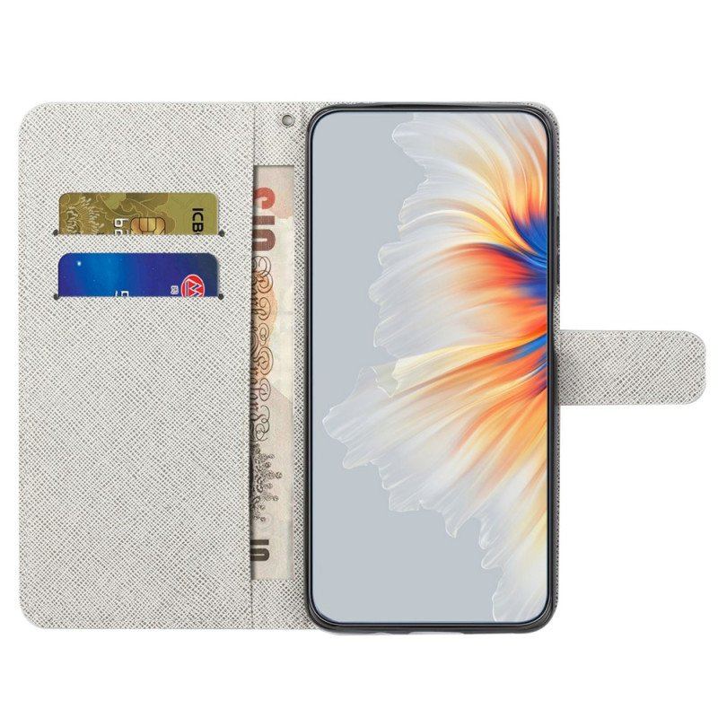 Etui Folio do Xiaomi Redmi Note 12 4G z Łańcuch Kwiaty Paska Księżycowego