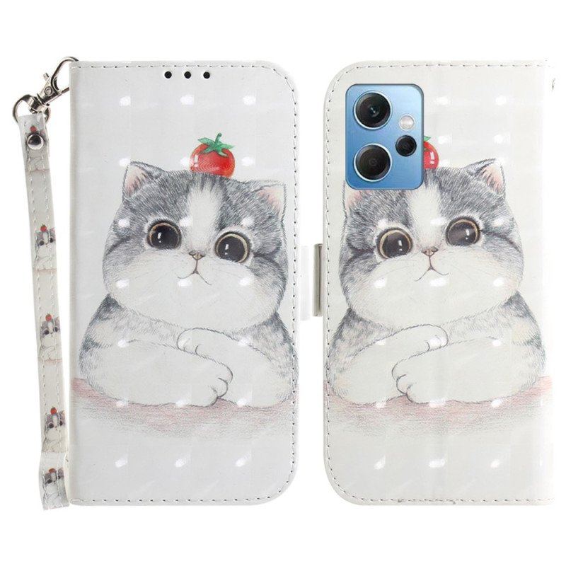 Etui Folio do Xiaomi Redmi Note 12 4G z Łańcuch Oryginalne Stringi Cat