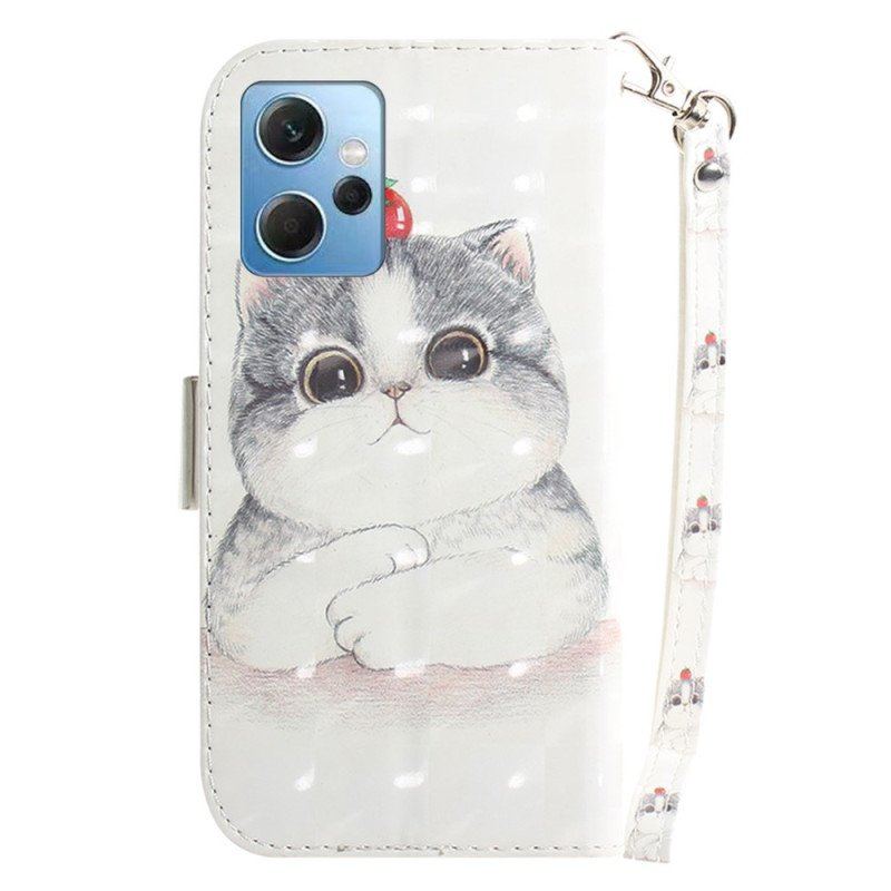 Etui Folio do Xiaomi Redmi Note 12 4G z Łańcuch Oryginalne Stringi Cat