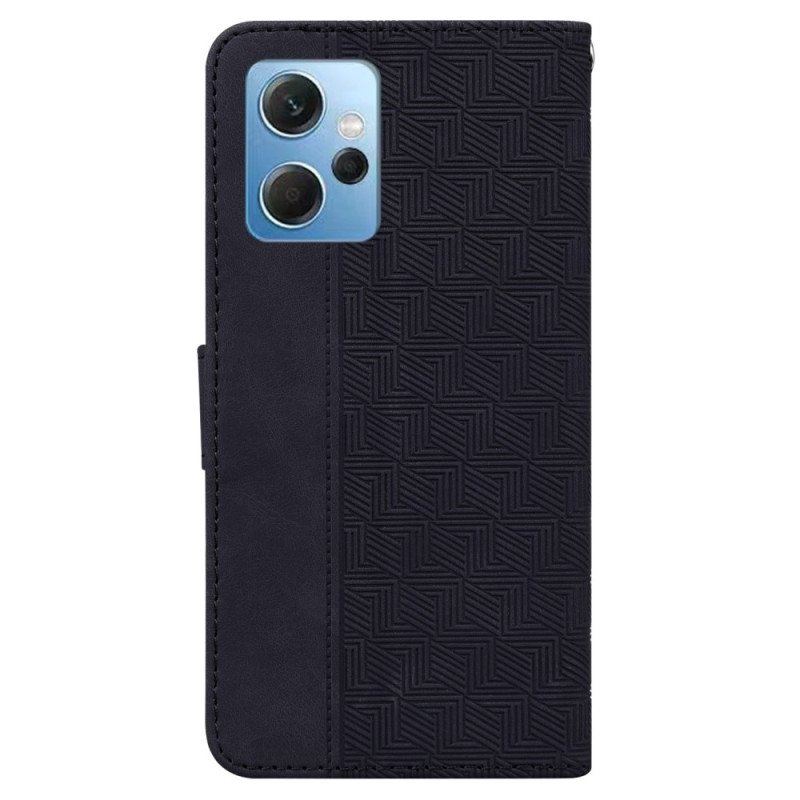 Etui Folio do Xiaomi Redmi Note 12 4G z Łańcuch Pasiasty Wzór