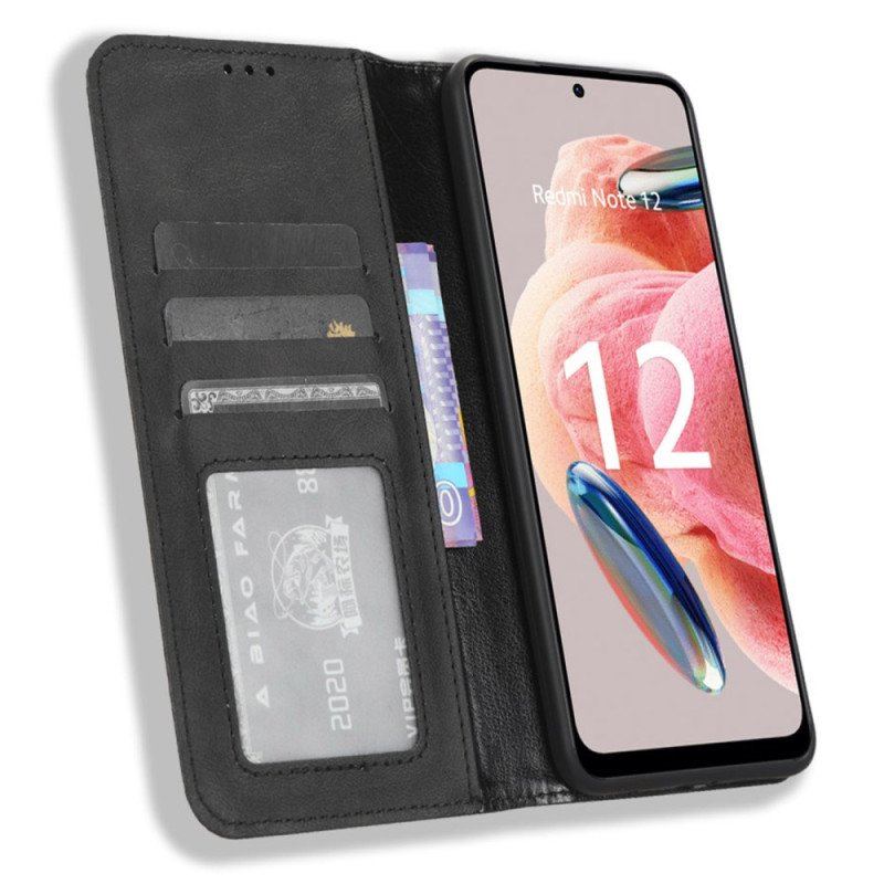 Etui Na Telefon do Xiaomi Redmi Note 12 4G Etui Folio Stylizowany Skórzany Styl