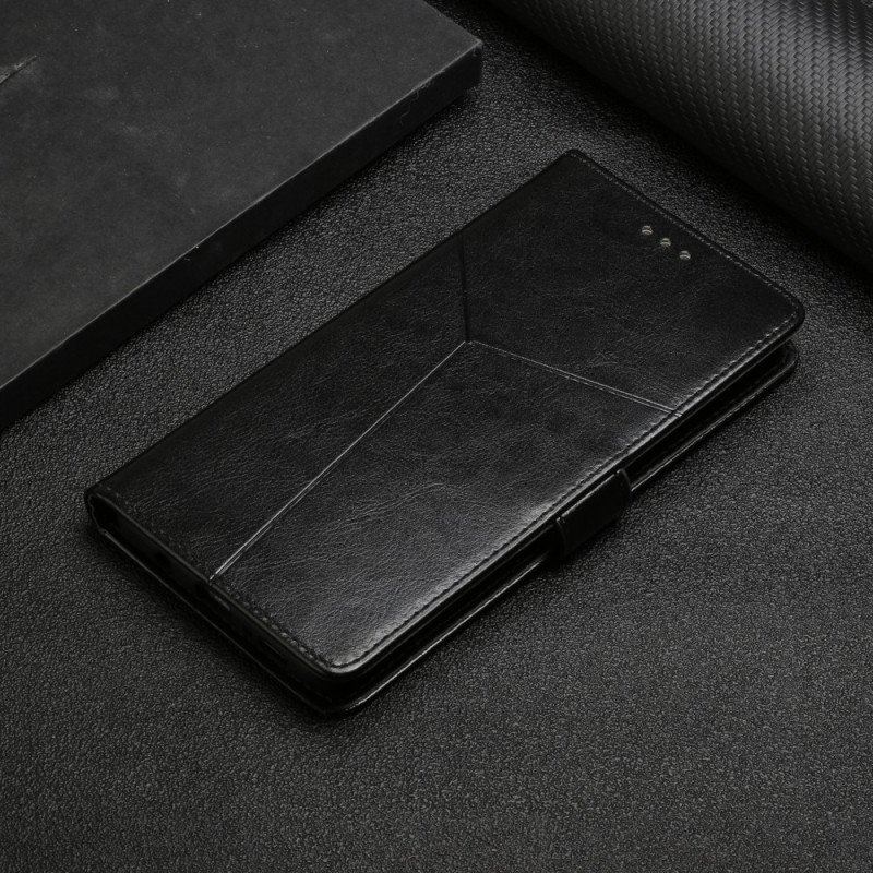 Skórzany Futerał do Xiaomi Redmi Note 12 4G z Łańcuch Projekt Z Paskami Y