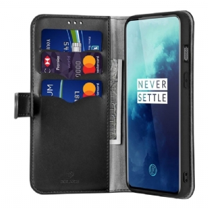 Etui Folio do OnePlus 7T Pro Kado Czarna Seria Imitacji Skóry