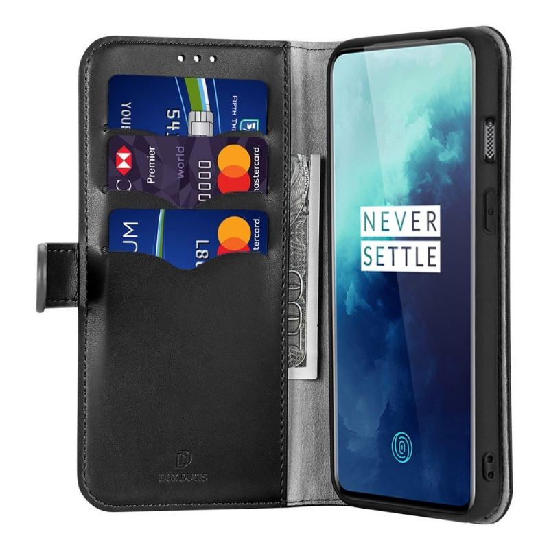 Etui Folio do OnePlus 7T Pro Kado Czarna Seria Imitacji Skóry