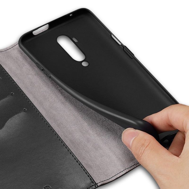 Etui Folio do OnePlus 7T Pro Kado Czarna Seria Imitacji Skóry