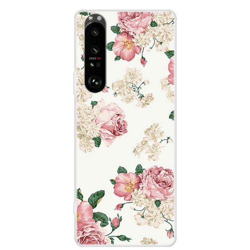 Etui do Sony Xperia 1 III Anti-fall Kwiaty