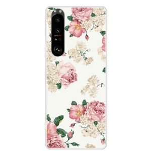 Etui do Sony Xperia 1 III Anti-fall Kwiaty