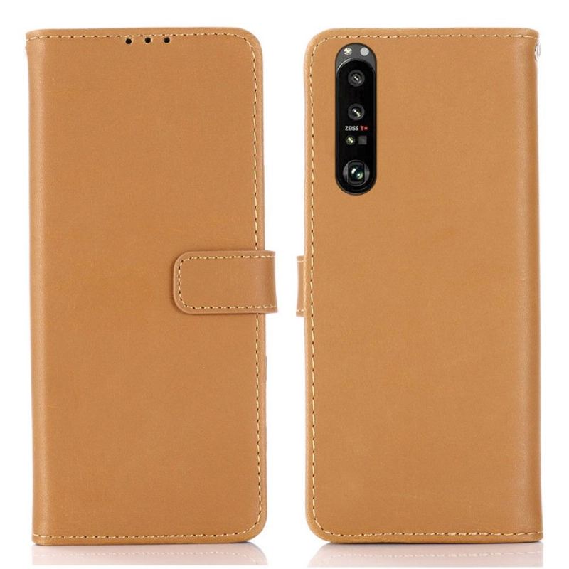 Etui do Sony Xperia 1 III Obrzeża Etui Folio Retro Faux Leather Folio