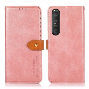 Etui Folio do Sony Xperia 1 III Obrzeża Khazneh Bicolor Sztuczna Skóra