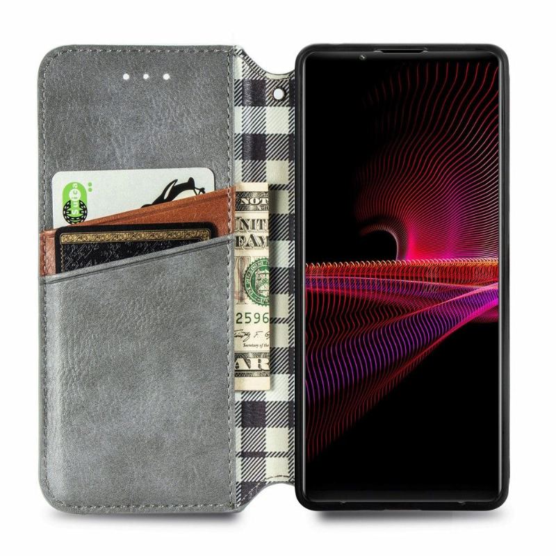 Etui Folio do Sony Xperia 1 III Obrzeża Kub Design Posiadacz Karty