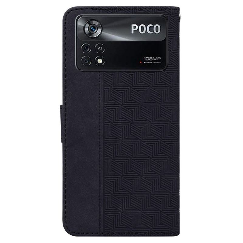 Etui do Poco X4 Pro 5G Obrzeża Etui Folio Folio Paski Ze Sztucznej Skóry