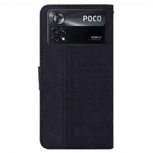 Etui do Poco X4 Pro 5G Obrzeża Etui Folio Folio Paski Ze Sztucznej Skóry