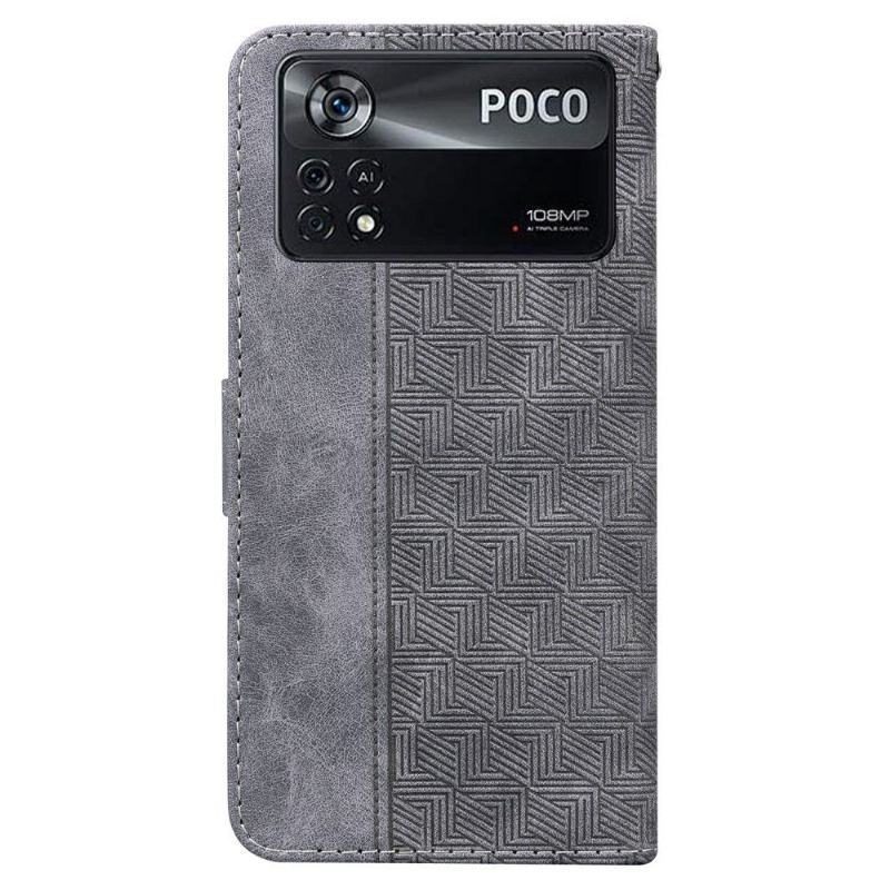 Etui do Poco X4 Pro 5G Obrzeża Etui Folio Folio Paski Ze Sztucznej Skóry