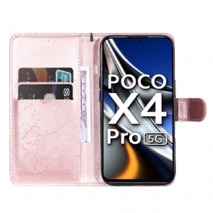 Etui Folio do Poco X4 Pro 5G Classic Ilustracja Kot