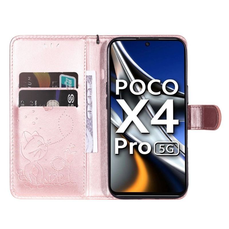 Etui Folio do Poco X4 Pro 5G Classic Ilustracja Kot