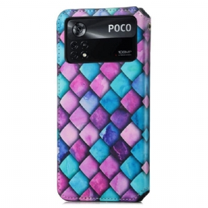 Etui Folio do Poco X4 Pro 5G Classic Skórzany Futerał Kolorowe Klapki Żółw